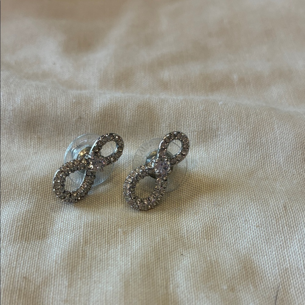 Swarovski Silver Infinity Earrings